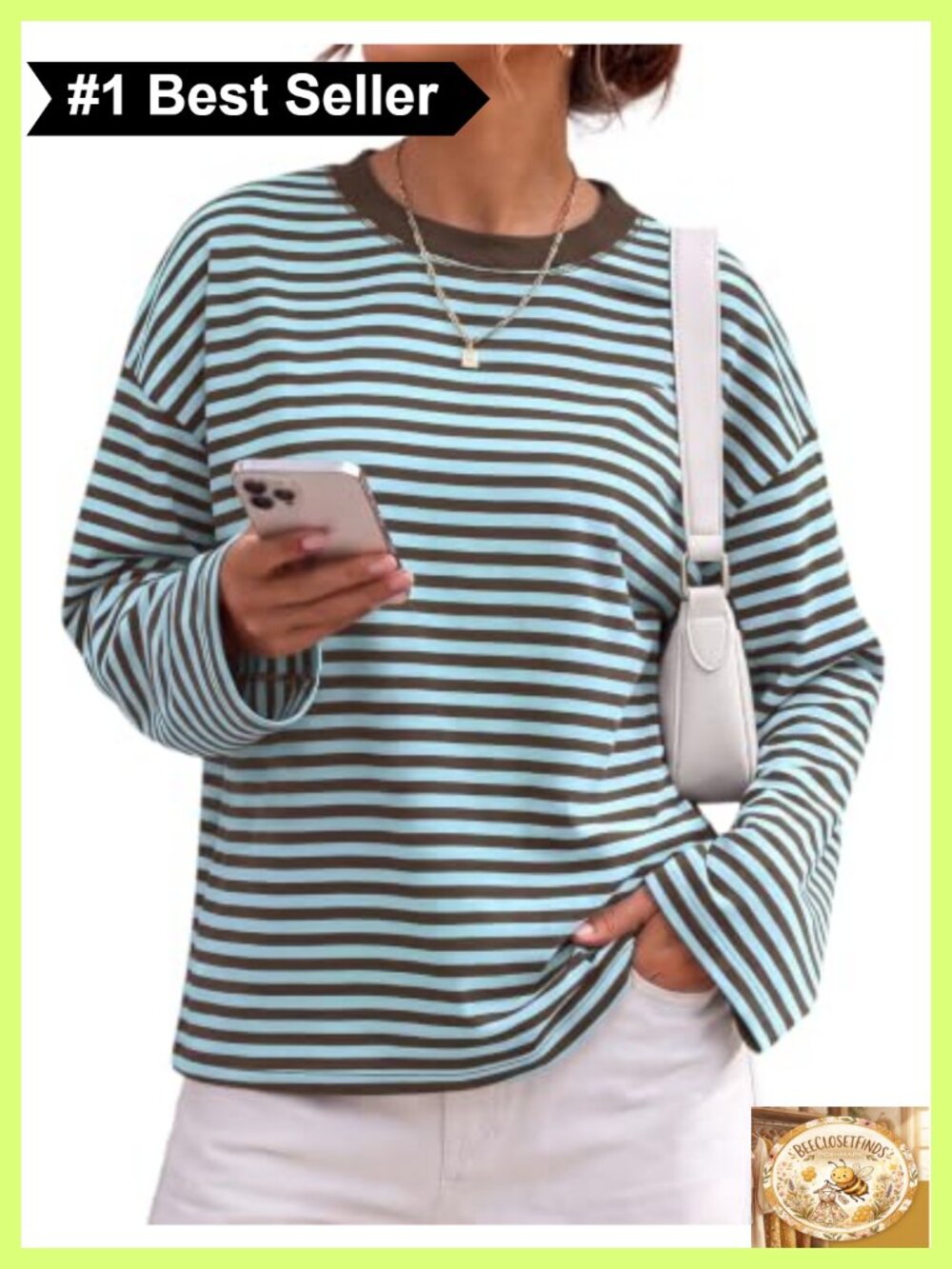 Striped Long Sleeve Oversized Crewneck Tee Y2K Fall Casual Top